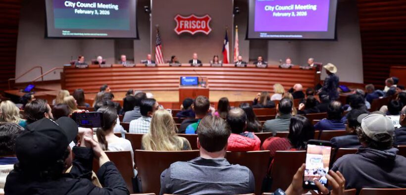 Anne Anderson and Mark Piland during debate during Special Elections for Frisco City Council.
